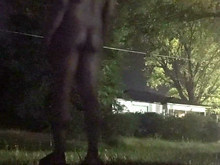 Fooling Around At Night Outside On The Sidewalk Fully Naked Part 1