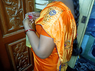 Indian mallu aunty saree changing enjoying with young man