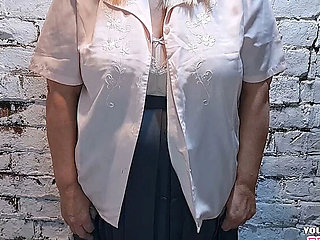 Creepy Cellar BBW Wife Told to Strip for Pleasure - Big Natural Tits MILF Homemade