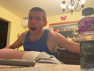 Bend Emo Girl Over Kitchen. Stool in Bright Airy Kitchen Dirty Talk Whole Time