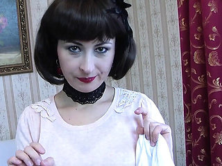 Wanilianna Solo Masturbation in Blue Nylon Stockings - Amateur Creamy Orgasm