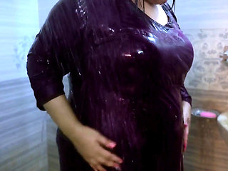 Hot Arab women taking a shower