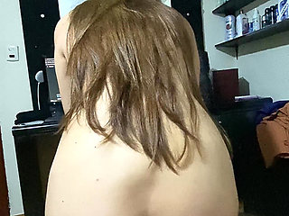 Angy sitting on her brother-in-law's cock and then sucking his cock up to his throat