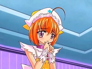 Sexy anime maid sucks dick