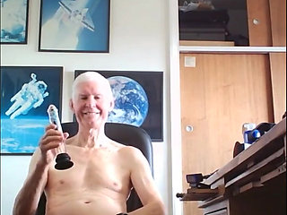 Playing with 9 Inch Glass Dildo