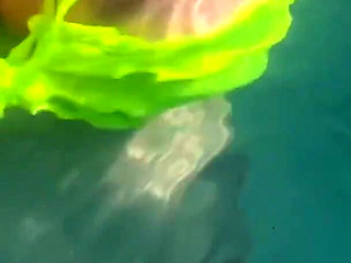 Artemisia Love Swimming in the Pool Flashing Her Big Juicy Boobs and Smoking a Cigarette