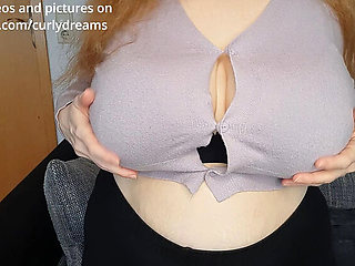 Curly Dreams German MILF Squirts on Her Big Natural Tits - Close Up 4K