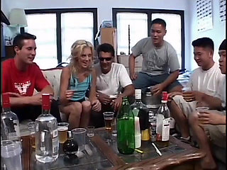 Small titted blonde whore always ready to threesome double banging