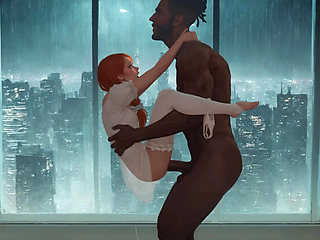 Busty Indian MILF Mila Ai Rides Boss's Big Black Cock - 3D Hentai Anal & Creampie Sex