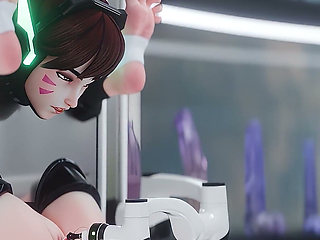 D.va - Clit Stroker & Anal Fuck Machine Squirt Overwatch 3D Fetish Porn