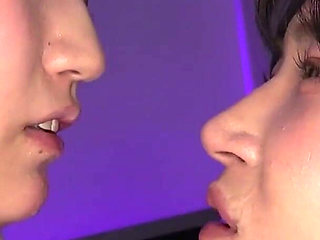 Haruno Ando Puts Her Split Tongue Into Mari Kagami’s Nose