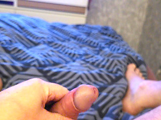 Lying in Bed and Jerking off My Cock and Watching Movies and Waiting for a Wet Hole