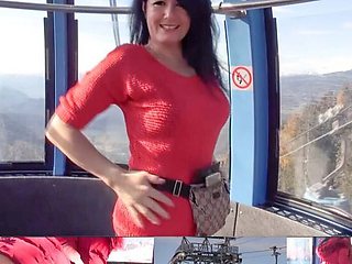 Public Anal Fuck in Cable Car - Hot Stranger Creampie