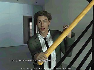 My stepbrother's wife Jennifer plays with herself while watching porn and kisses John