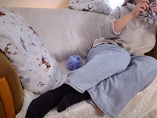 Calm Masturbation in Black Socks