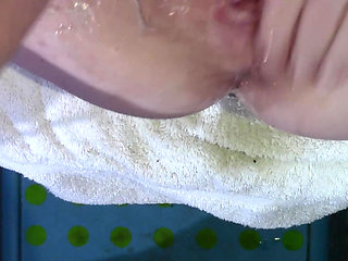 7 Very Close Spread Pussy Fucking with Dildo and Glass