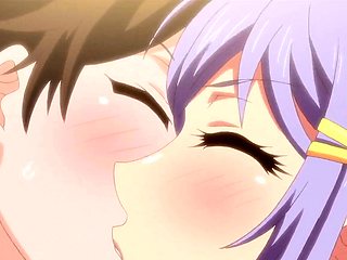 Hentai Busty Purple Hair Girl Seduces Boy for Wild Sex