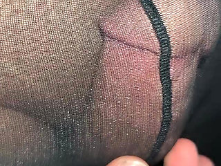 I took black shiny Pantyhose from my friend's mom's underwear drawer and as soon as I put them on hot sperm immediately came out