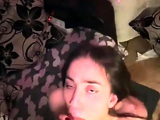 Horny teen get cum on pussy after hard anal pounding live at