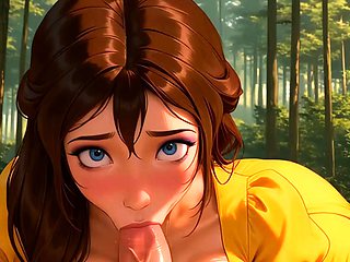 Deep in the forest Jane bounces wildly on Tarzan's cock (AI)