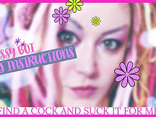 Sissy BJ instructions find a cock suck it BJ JOI facial