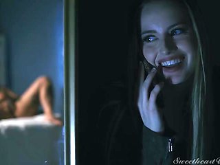 Girls Kissing Girls Midnight Erotic Scene 3 - Blonde Peeping Wifey Scarlett Sage and Tattooed Jessie Lee at SweetHeartVideo