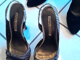 Woman's high heels splattered