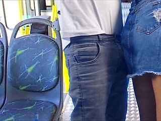 Young student groped and rubbed on public bus - Real orgasm caught on camera!