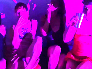 Candy Crush, Queen Kimi, Von Poison and Luna Olvr Smoking with Their Feet, Stripping and Kissing