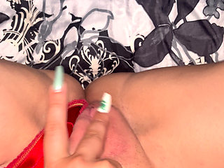 MILF in Lingerie Hard Play Pussy and Squirting Orgasm