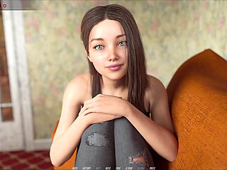 Hot brunette with big boobs in a steamy adult visual novel