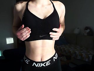 Stripping Out of My Gym Kit - Nike Babe!