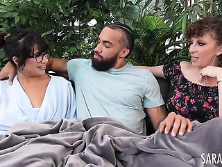 Sara Jay Big Tits Threesome Seduction with BBC and Roommate Kitty
