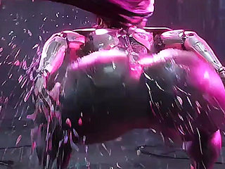 big-bootied, big-breasted robot woman enjoying herself