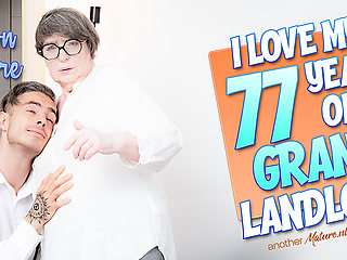 Toyboy Student Gets Caught By His 77 Year Old Anal Loving Granny Landlord Sharon Amore Jerking Off