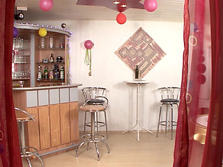 Blonde MILF Rides Stud Passionately in Bar