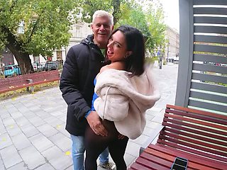 Brunette babe Lena Coxx gets her asshole gapped by horny couple