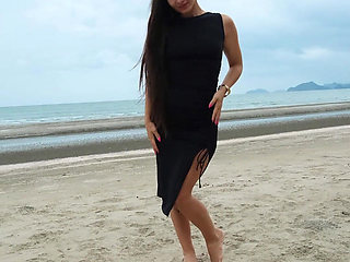 Sexy Tight Black Dress and Beauty Chill