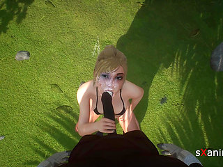 Hot blonde fucks her guide on her vacation PART 2