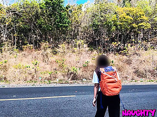 Hitchhiker Asian MILF Naughty Bonnie Sucks Little Cock in Car for Ride to Next City