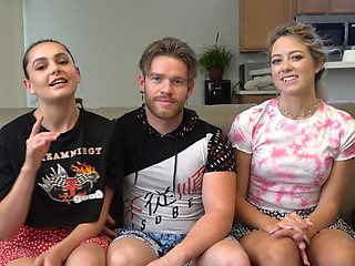 A Strip Indoor Basketball Game with Two Hot Girls and 1 Lucky Dude