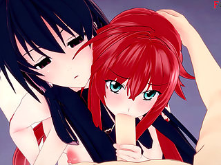 Rias Gremory and Akeno hot threesome - DXD NTR Madness Series