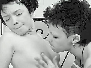 Horny Lesbian Teens Olivia and Rina with Small Tits Playing in Bedroom