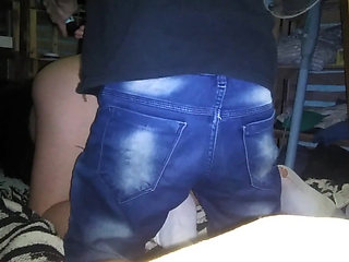 Fingering a Whore in the Shell with a Pink Thong