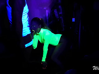 Hot MILF in Neon Body Loves to Fuck in the Dark