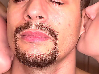 Two Girls Kissing and Licking My Neck