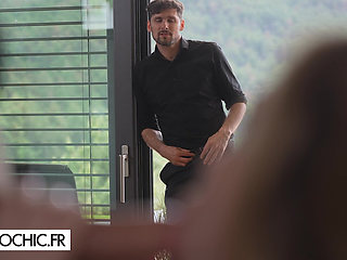 The couple welcomes a guest at home