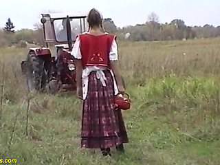 Skinny agriculturist stepdaughter outdoor anal fucked