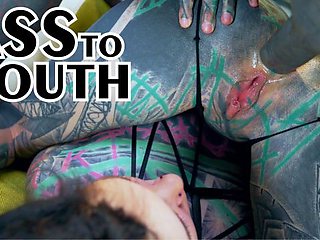 Anuskatzz and Lily's ass to mouth scene
