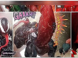 Spideman X Venom Cartoon Comic Animation